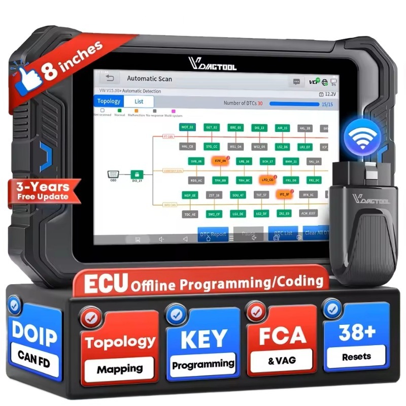 Scanner Diagnostic Auto TOPDON AD800 BT - Lecture ECU, Multifonctions, Mise à Jour WiFi