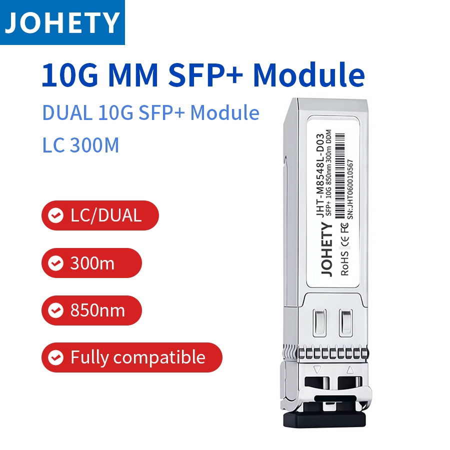 JOHETY 10Gb SFP + Módulo Multimodo 300m MM Dúplex Transceptor LC ...