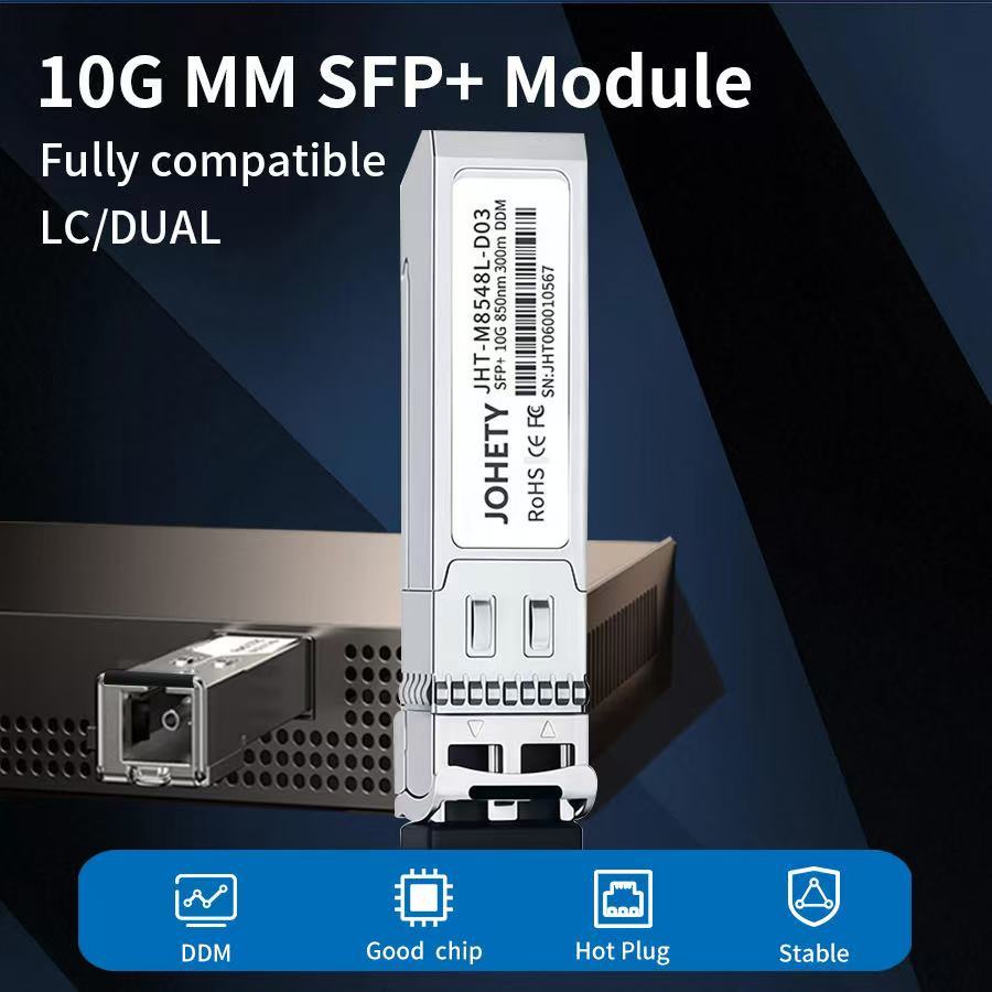JOHETY 10Gb SFP + Módulo Multimodo 300m MM Dúplex Transceptor LC ...