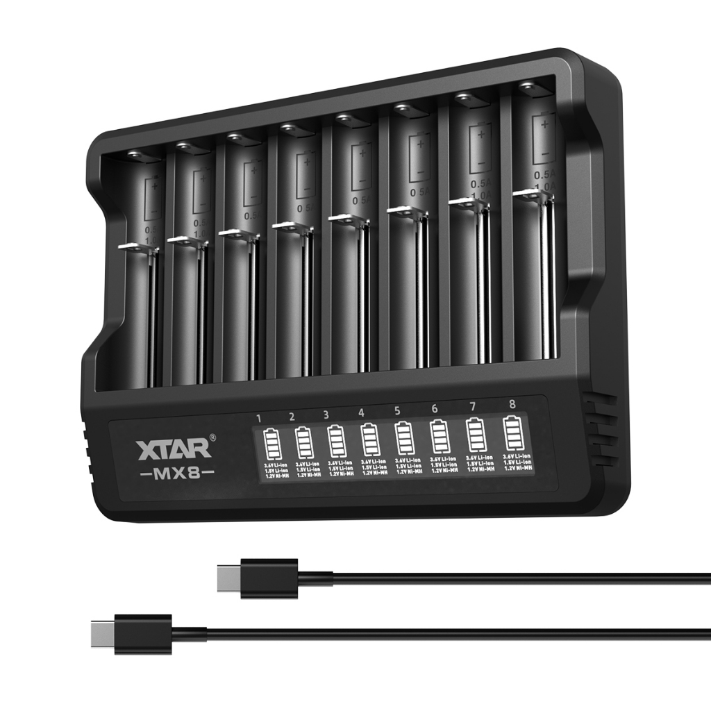 XTAR Nuevo Cargador Inteligente Multibay MX8-Universal De 8 Ranuras ...