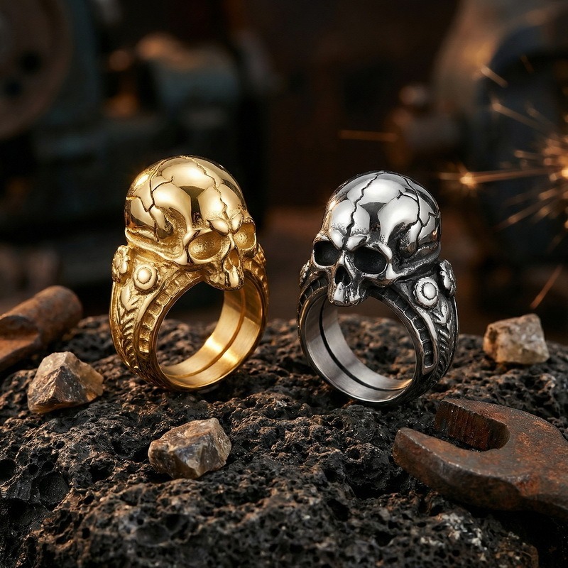 Anillos Góticos Calavera Acero - Colección Nueva 2026