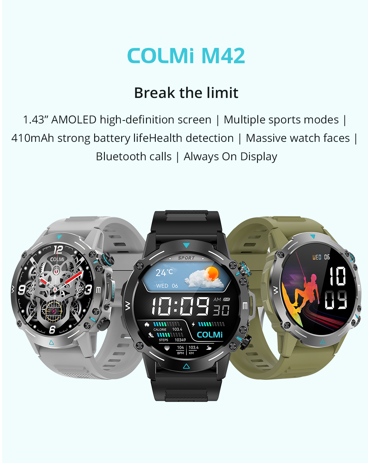Reloj Inteligente Smartwatch Colmi M42 Grado Militar Amoled