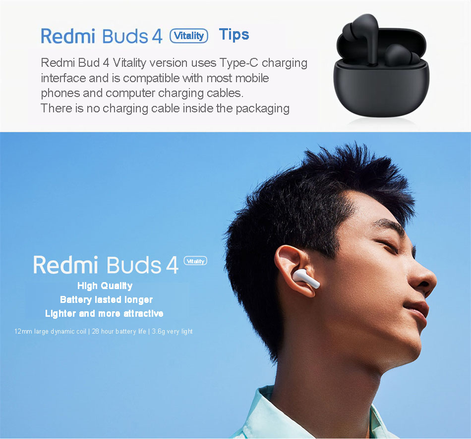 Xiaomi Redmi Buds 4 Active edition Auriculares Intrauditivos ...