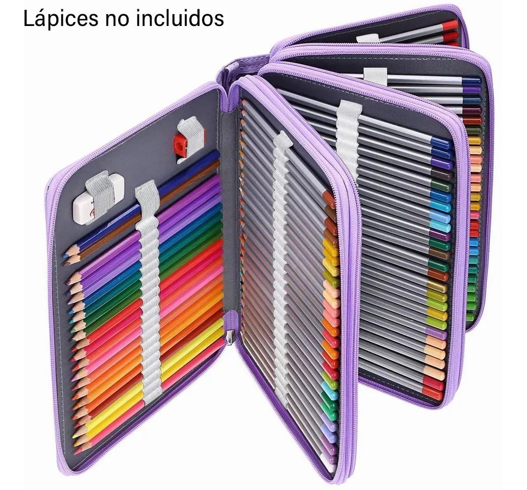 Envío desde local] Estuche Para Lápices De Cuatro Capas , Bolsa De Color ,  Desmayo , Arte , Estudiante , Papelería , Suministros Escolares