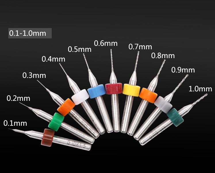 Juego De 10 Brocas Micro Para PCB - Carburo, Diámetros 0.1-1.4 Mm, Ideal Para Circuitos, Joyería Y Modelismo