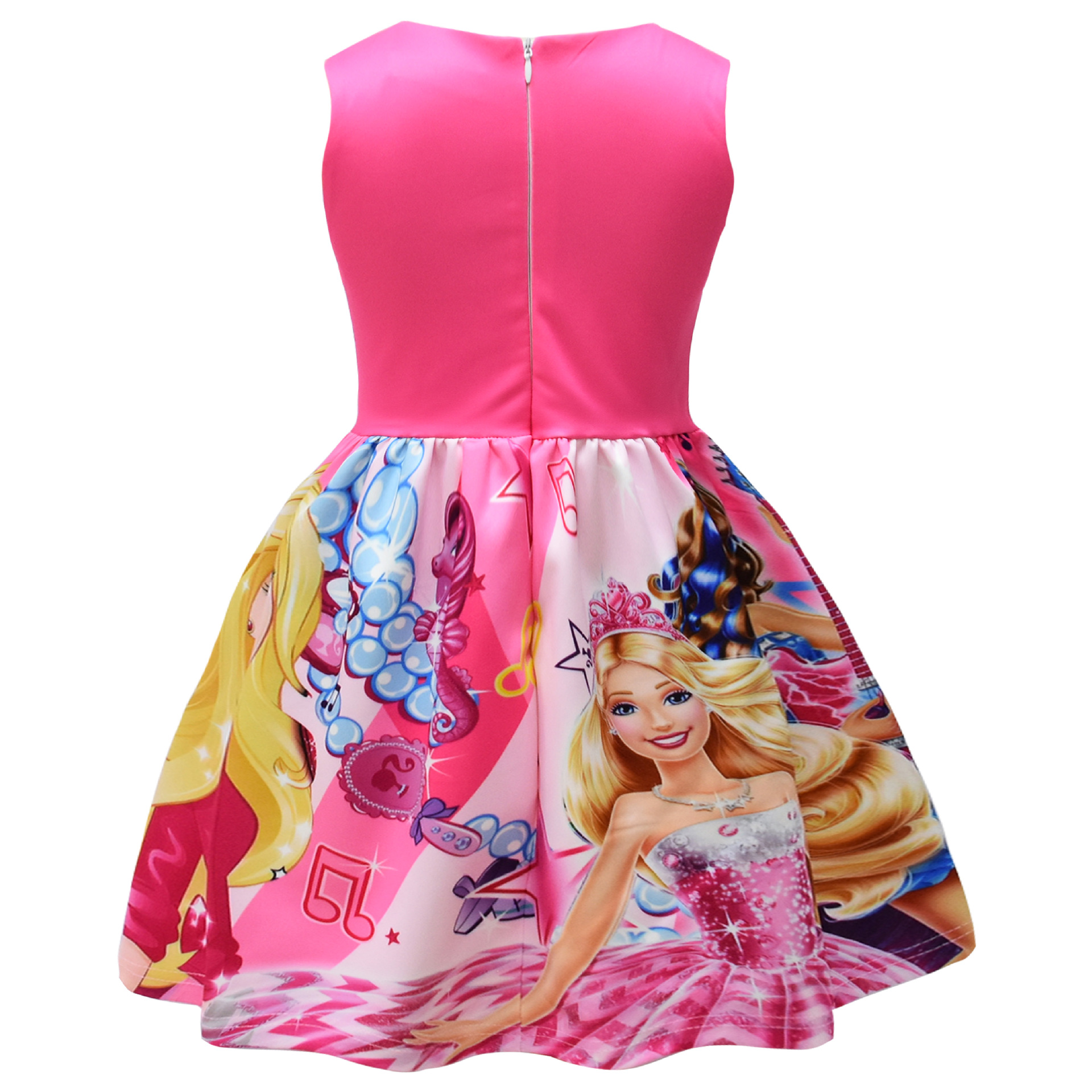 Disfraz De Película Barbie Niñas Vestido Rosa Niños Halloween De