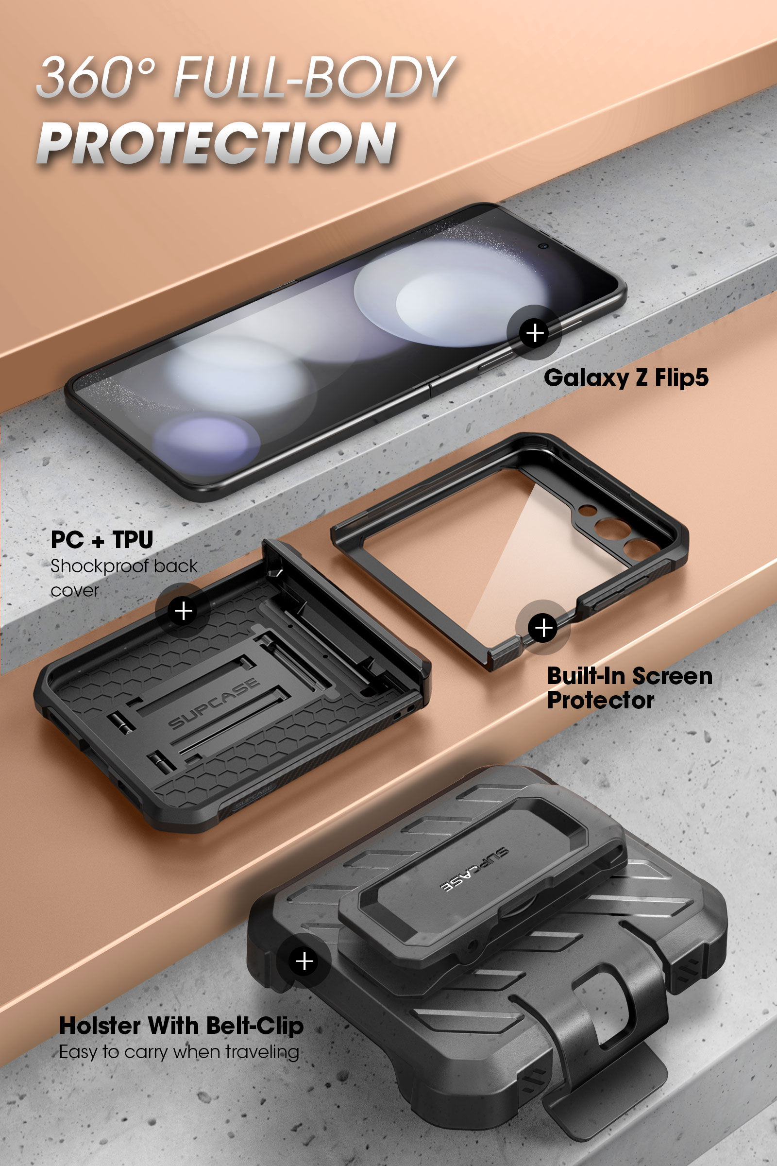 SUPCASE Unicorn Beetle Pro - Funda para Galaxy Z Fold 5 5G (2023), con  ranura integrada para S Pen y protector de pantalla y función atril de  cuerpo