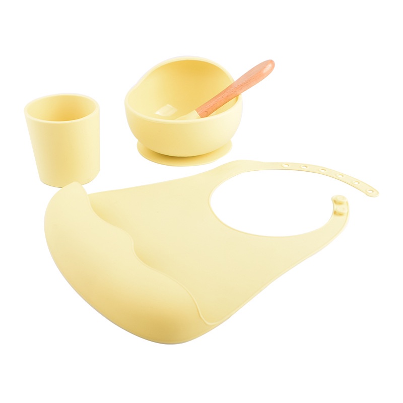 Juego de vajilla de silicona para bebés, incluye plato de succión para  bebés, taza para niños, 2 juegos de tenedores y cucharas, juego de 6