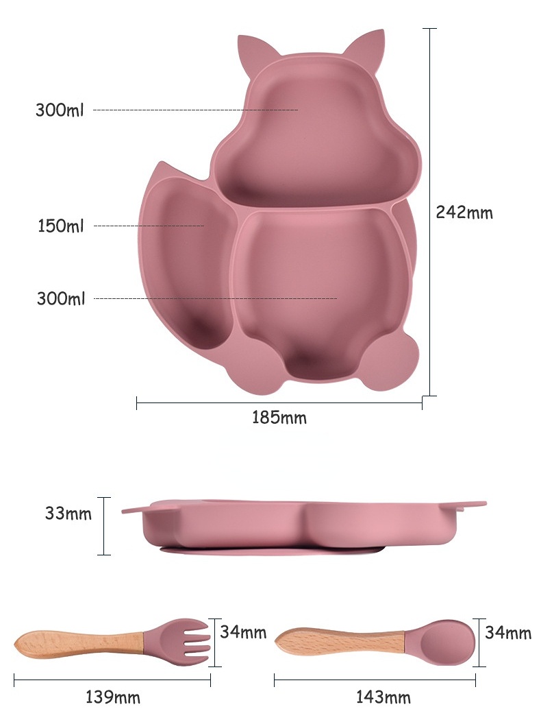 Juego De Vajilla De Silicona Para Bebés Cuchara Tenedor Baberos Plato De  Alimentación Del Bebé Inferior