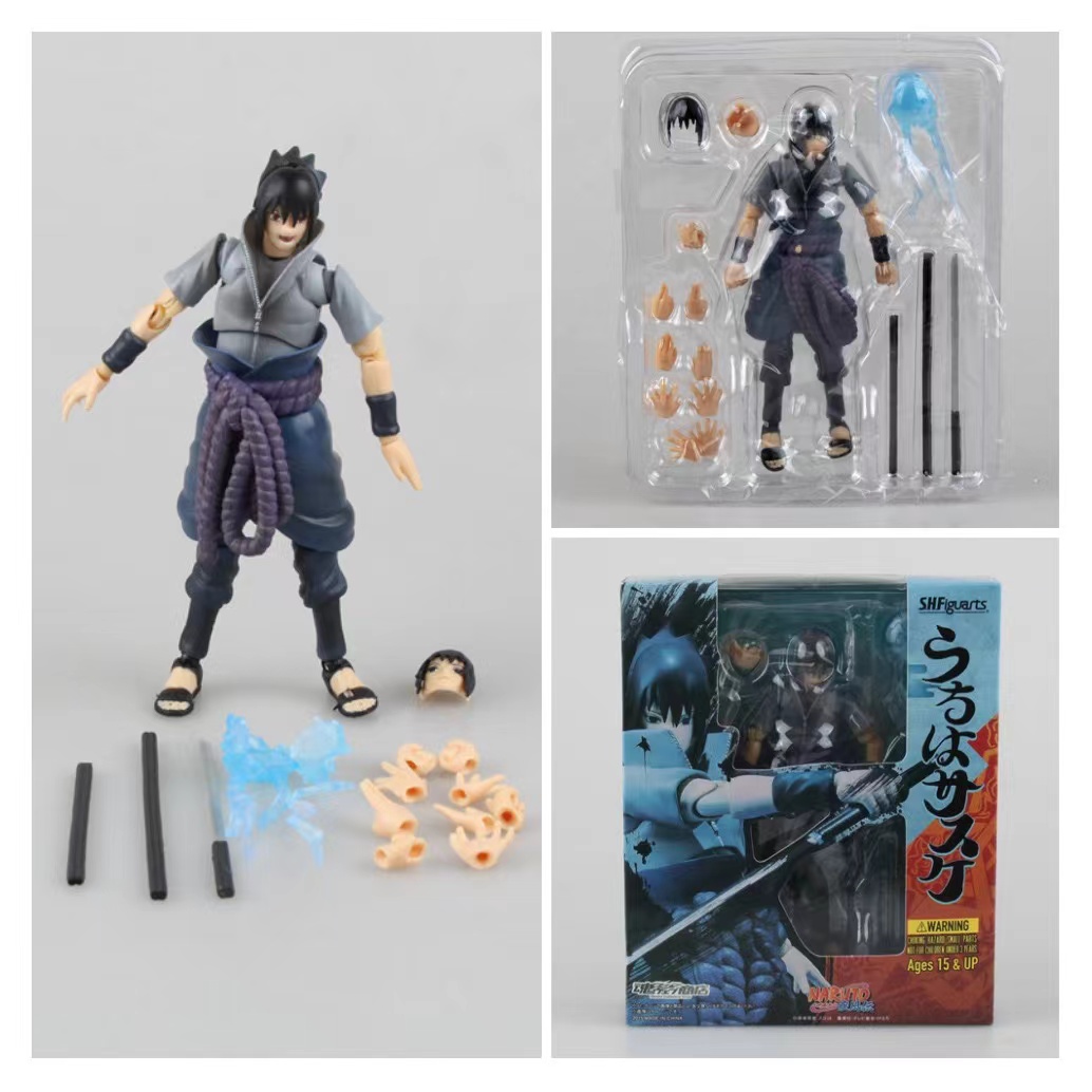 Naruto Shippuden-Uchiha Sasuke Figura De Acción Articulada Con Accesorios  Intercambiables Modelo SHF