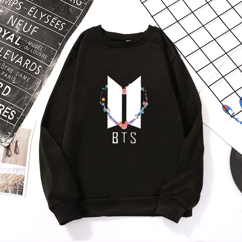 BTS Sudadera Con Capucha De Mujer Cuello Redondo Suelta De Manga Larga Más  El Tamaño De Suéter