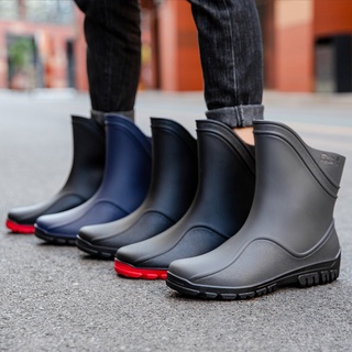 Zapatos de lluvia para hombre, botas de pesca cálidas para