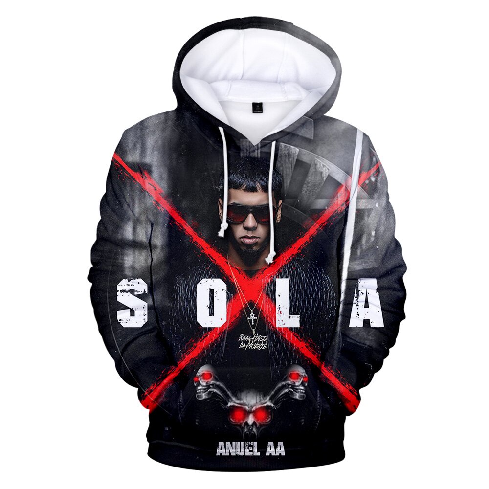 Anuel Aa sudadera con capucha para hombre Real Hasta La Muerte sudadera Harajuku Hip Hop manga larga 3D Shopee Mexico