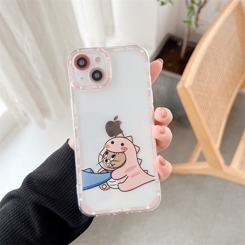 Funda Transparente De TPU Con Dibujo De Dinosaurio Para IPhone – Compatible Con 13 Pro Max, 12, 11, X, XS, XR, 7, 8 Plus – Antigolpes Y Antiarañazos