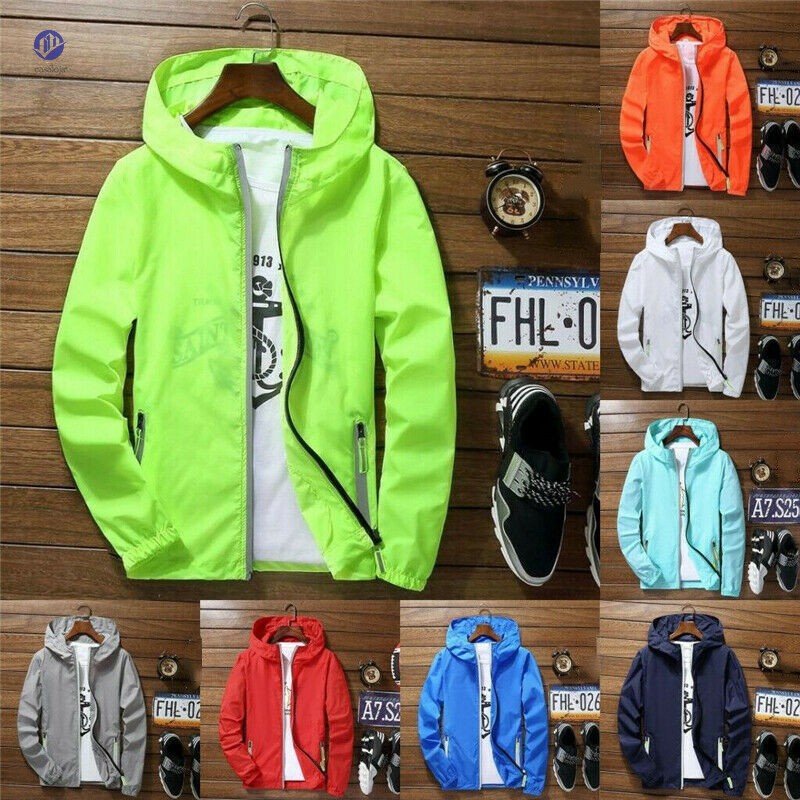 thumbnail image 1 of Chamarra Hombre Chaqueta deportiva informal de secado rápido / Chaqueta cortavientos impermeable con capucha para hombre, 1 of 4