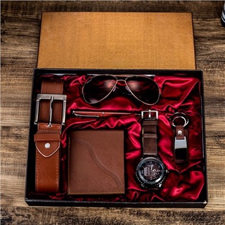 Set de Reloj para Hombre Elegante Reloj Llavero Cartera y Estuche, Moda de  Mujer