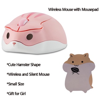 Ratón Bluetooth, mouse inalámbrico con forma de hámster de animal lindo,  ergonómico con regalo, 1 clip de cable de color aleatorio, mouse silencioso