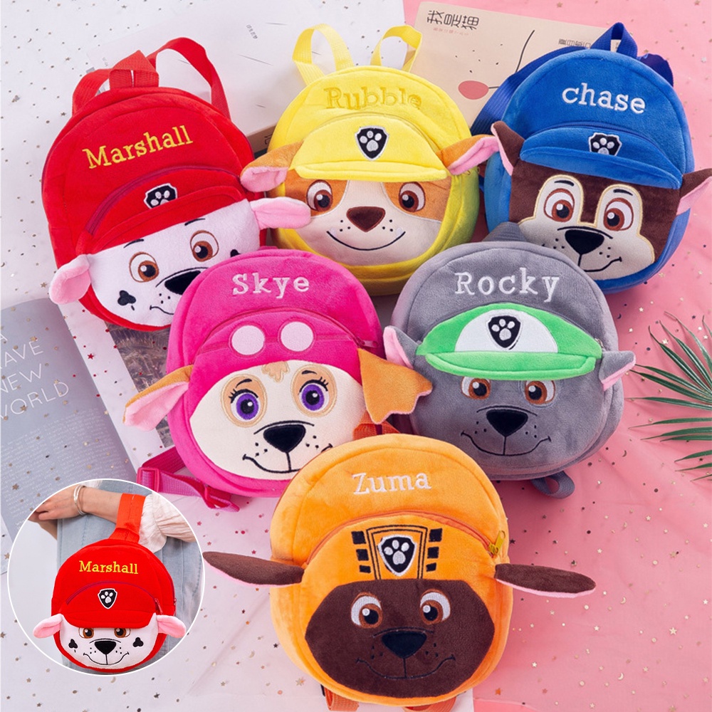 Bolsa Escuela Paw Patrol Bolsa Gimnasia Patrulla Canina - Mochila Cordón, Chase Y Marshall, Ideal Cole Y Deporte Mochila Niños Chase Marshall