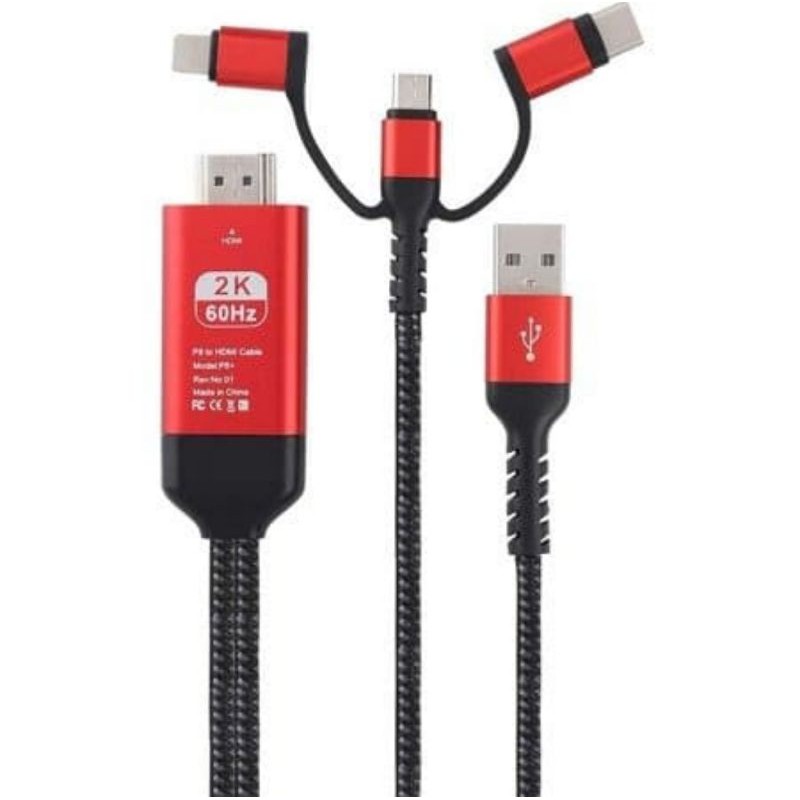 Cable 3 en 1 MHL para Android IOS a TV HDTV HDMI Micro USB Type C Iphone Lightning convertidor Shopee Mexico