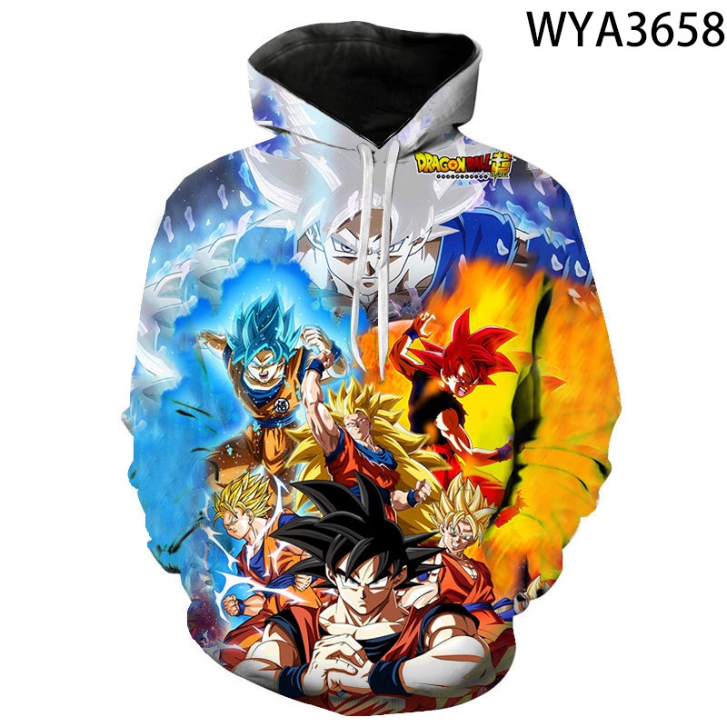 2022 Nuevo C mic De Dibujos Animados Goku Hombres Mujeres Ni os Sudaderas Con Capucha Impreso 3D Jersey De Manga Larga Ni o Ni a De Moda Salvaje