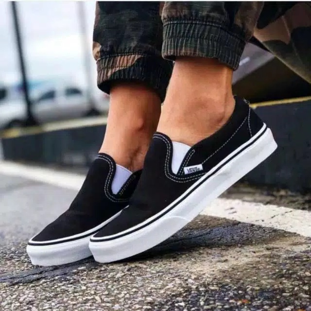 Vans slip on negro hot sale