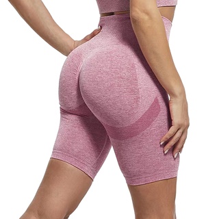 Pantalones cortos deportivos de cintura alta para mujer/pantalones  ajustados de yoga