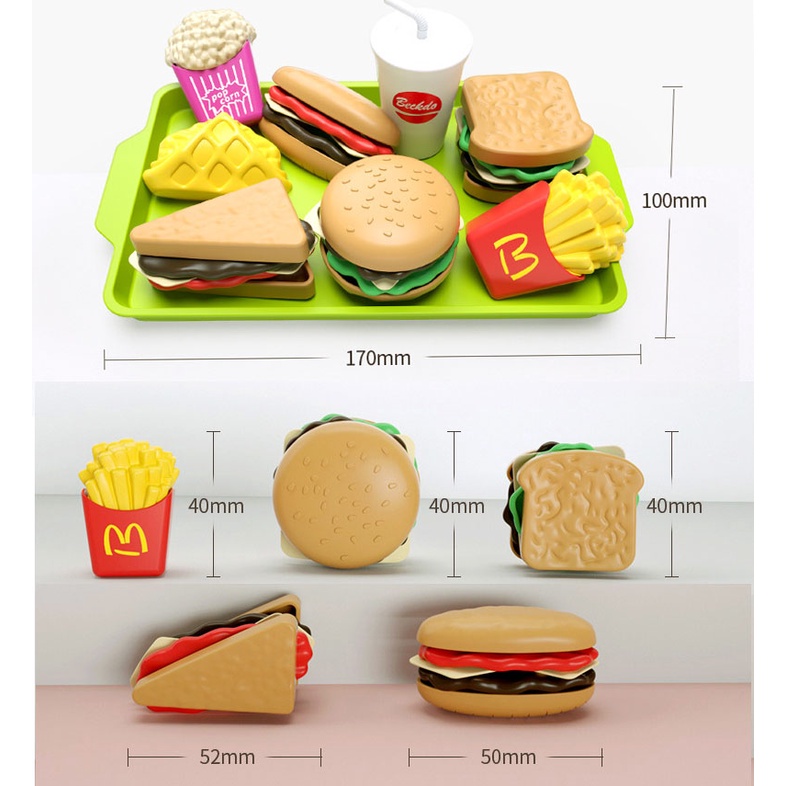 Juguete De Cocina Juego De Hamburguesas Para Bebé Niña Juguetes