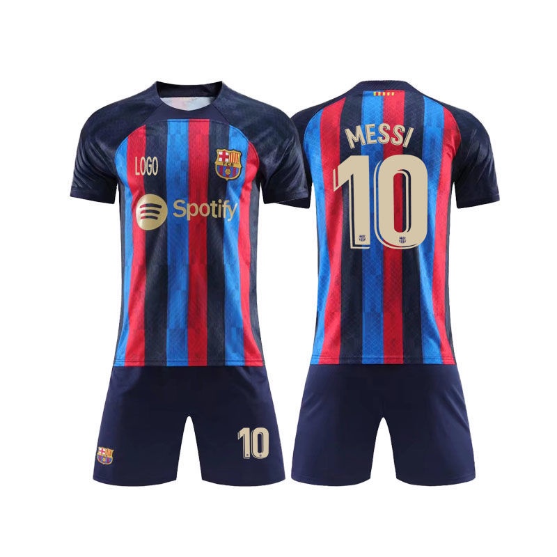 Jersey De Barcelona 22-23 No 10 Messi Adulto Juego De Fútbol