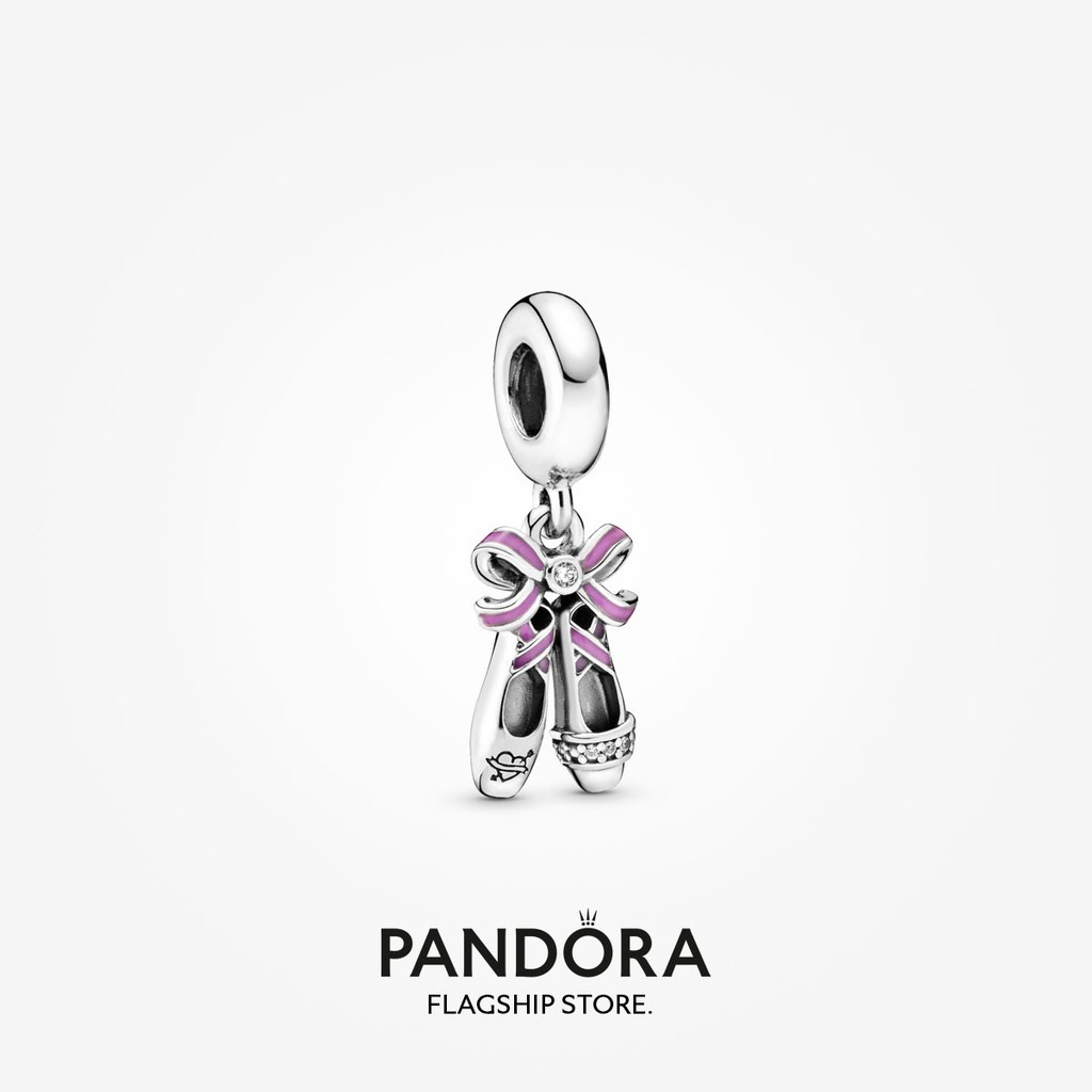 pandora Charm Pink Ballerina Zapatos Cuelgan Pulsera Cuentas De