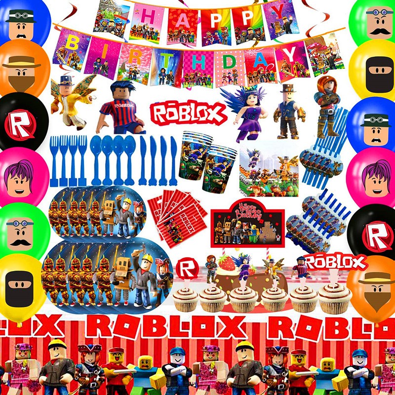 Roblox Tema Fiesta De Cumpleaños Gama Juguetes Para Niñas Decoraciones Para  Niños Vajilla