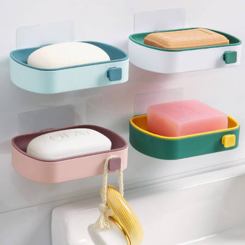 1 Pieza Jabonera Con Bandeja De Drenaje De Color Oro Rosa, Portajabón