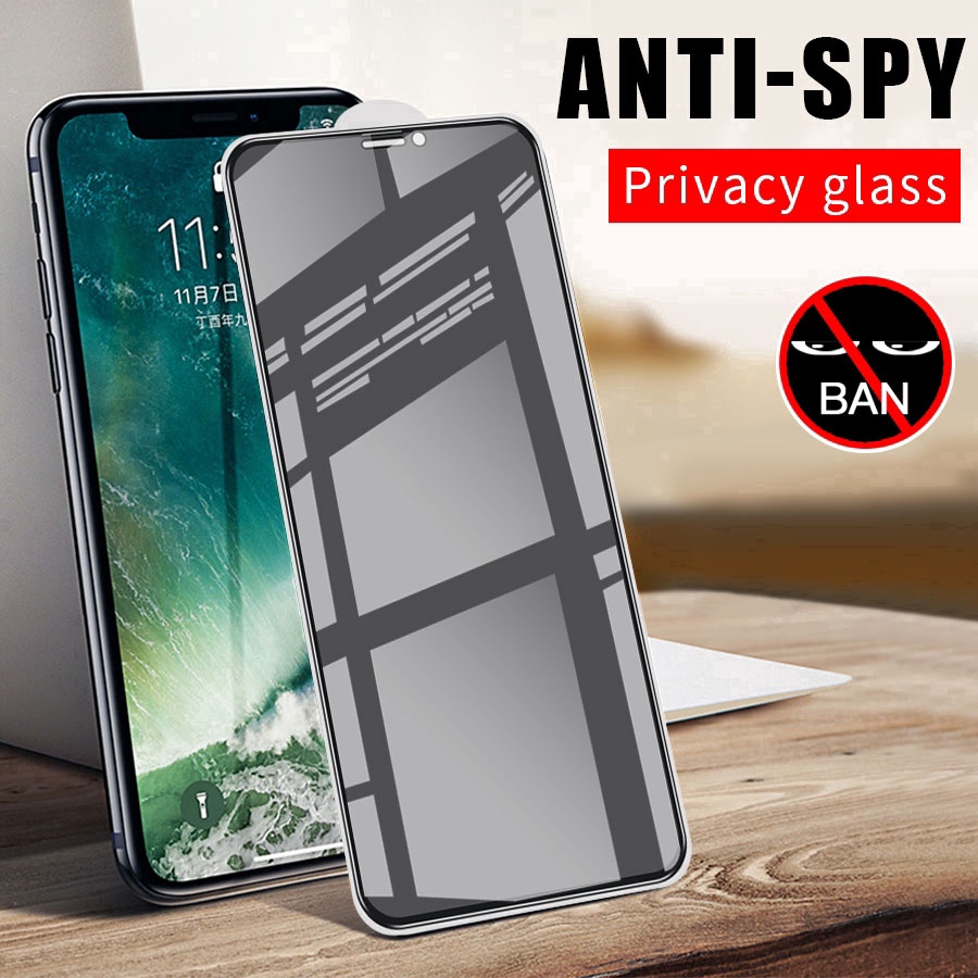 2 protectores de pantalla antiespía para iPhone 14 13 12 11 PRO MAX MINI  vidrio de privacidad para iPhone 14 Pro Max 7 8 Plus X XS Max XR vidrio  templado –