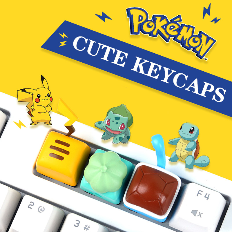 Teclas Personalizadas Para Juegos Pokemon Keycaps Maquinaria Teclado  Bikachu Keycap Lindo