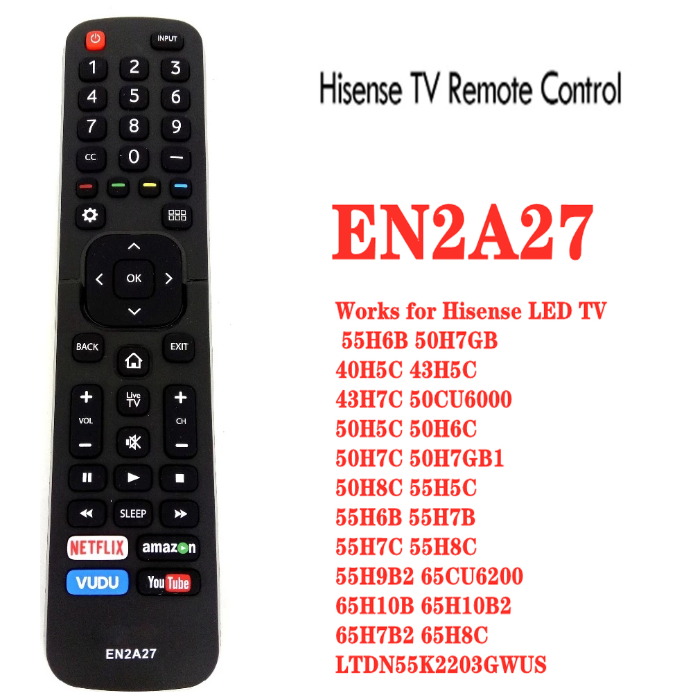 Dévant Hisense EN2A27 LED TV Control Remoto 55H6B Funciona Para Devant 55H6B  50H7GB 40H5C 43H5C 43H7C 50CU6000 50H5C 50H6C 50H7C 50H7GB1 50H8C 55H5C  55H6B 55H7B 55H7C 55H8C 55H9B2 65CU6200 65H10B 65H10B2 65H7B2