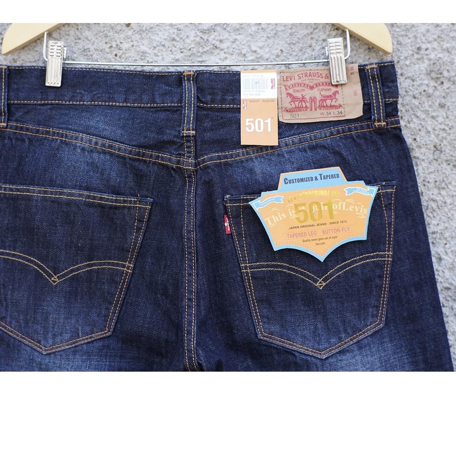 Levis 501 azul oscuro lavado Jeans Jeans hombre importaci n Original