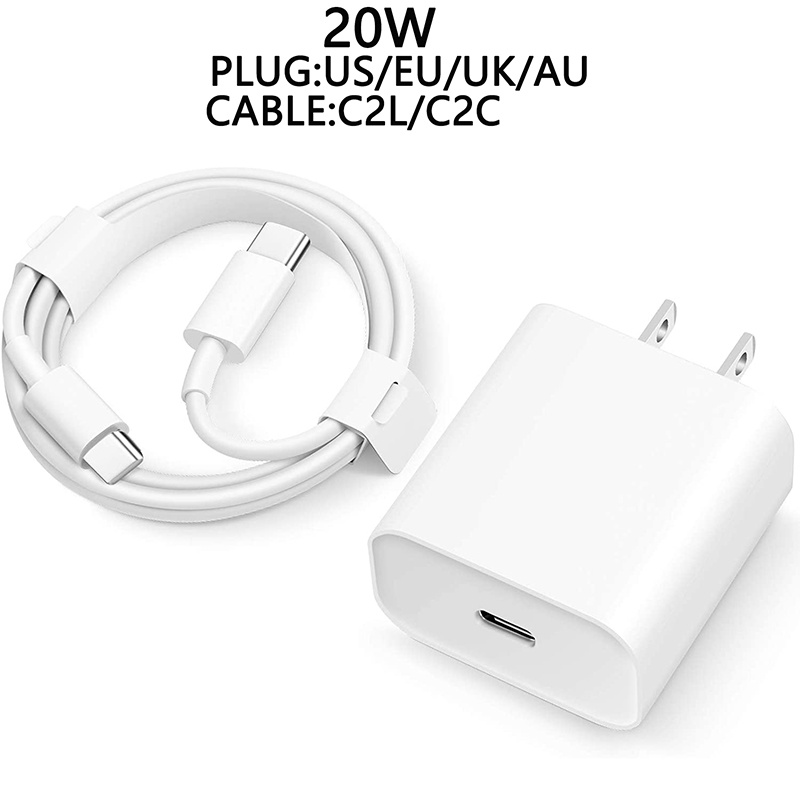 Cargador De Calidad Original EU/Us/UK 20W Para Apple IPhone 12 13 14 PRO Max Cargador Rápido Pd Adaptador De Poder USB C Cable Batería - China Mhje3 Para Apple Adaptador De 20W