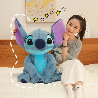Disney-muñeco de peluche de Stitch para niños y niñas, juguete de almohada  suave para dormir, sofá de Animal de dibujos animados Kawaii azul, regalos  de cumpleaños