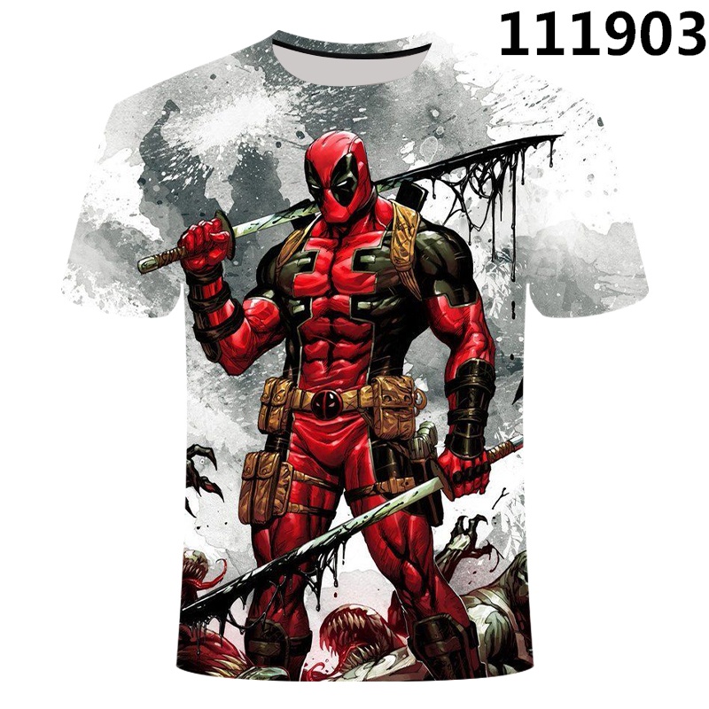 Pel cula Marvel Divertido Camisetas Superh roe Deadpool Camiseta