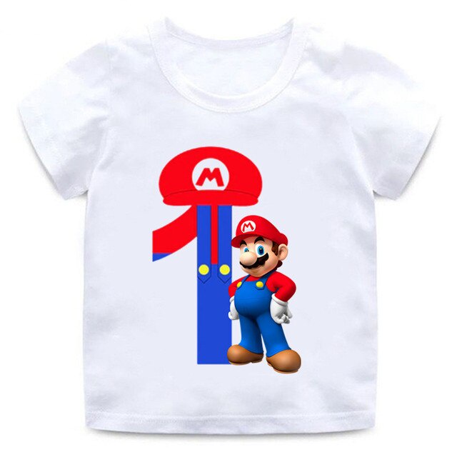 Super Mario Bros Tema Fiesta De Cumpleaños Camiseta Niños Ropa