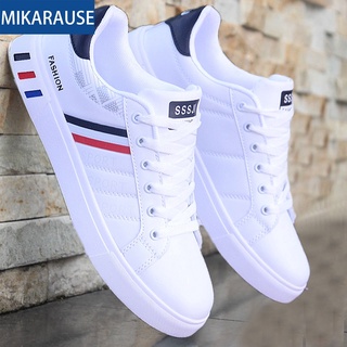 Tenis blancos tela discount hombre