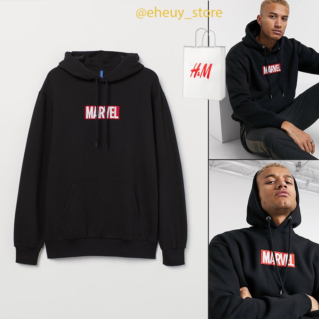 Sudadera con capucha H M marvel logo bordado sueter marvel logo box