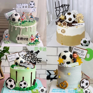 Decoración Para tarta de fiesta de fútbol, adornos de fútbol, accesorios de  decoración para tarta de cumpleaños, suministros para Fiestas - AliExpress