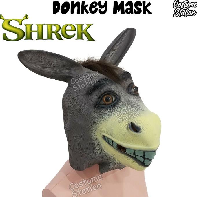Máscara de burro/máscara de burro Shrek de látex Animal de Halloween