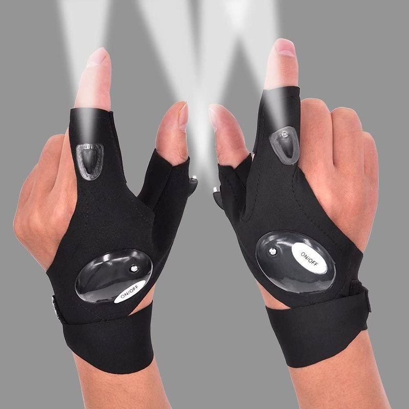 Guantes LED Raver de 6 modos con luces de dedo gratis