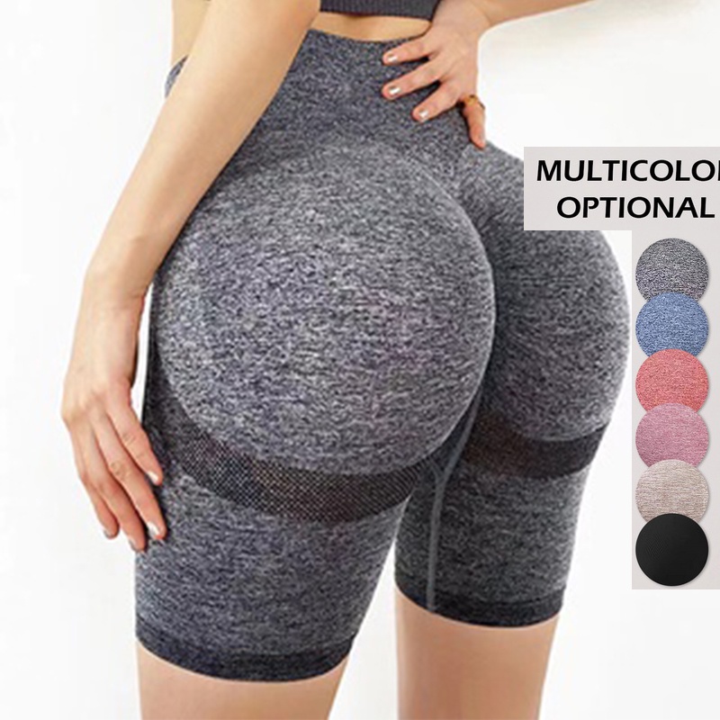 Pantalones cortos deportivos de cintura alta para mujer/pantalones  ajustados de yoga