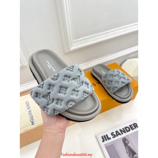 Louis Vuitton LV Sandalias De Mujer Zapatillas De Tela Mercerizada Alta  Personalizada ➕ Relieve