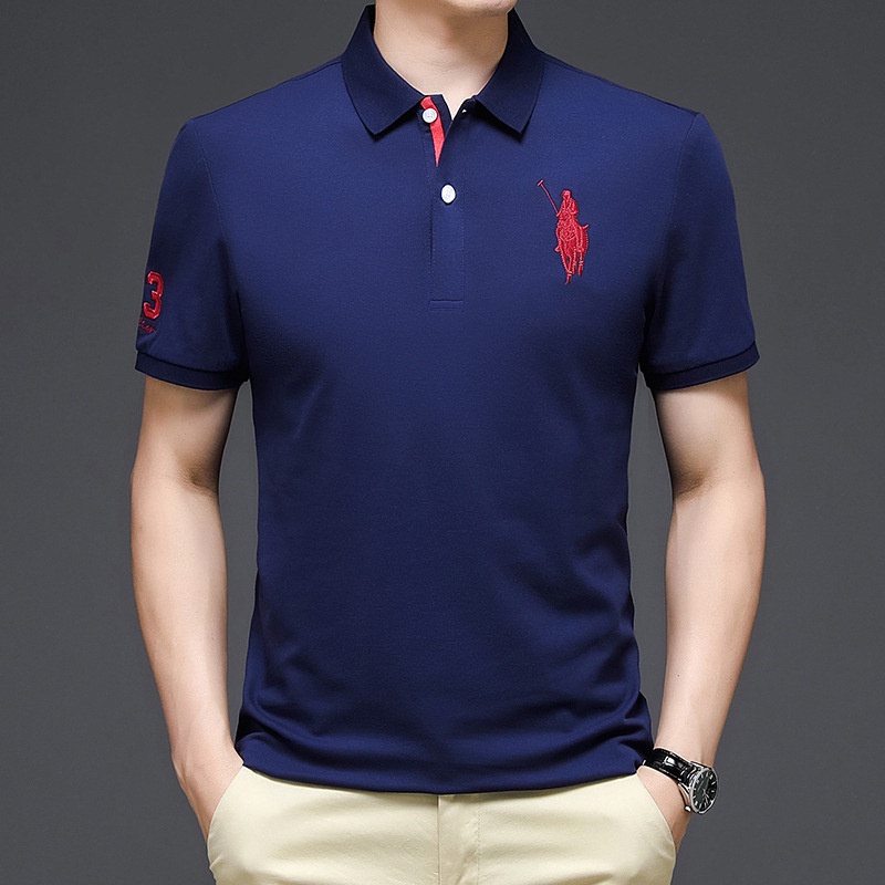 Camisas De Polo Bordadas De Moda Verano Nuevos Hombres Camisa De Golf Logotipo De Caballo Grande Manga Corta Tops Hombre Negocios Ropa Casual Shopee Mexico