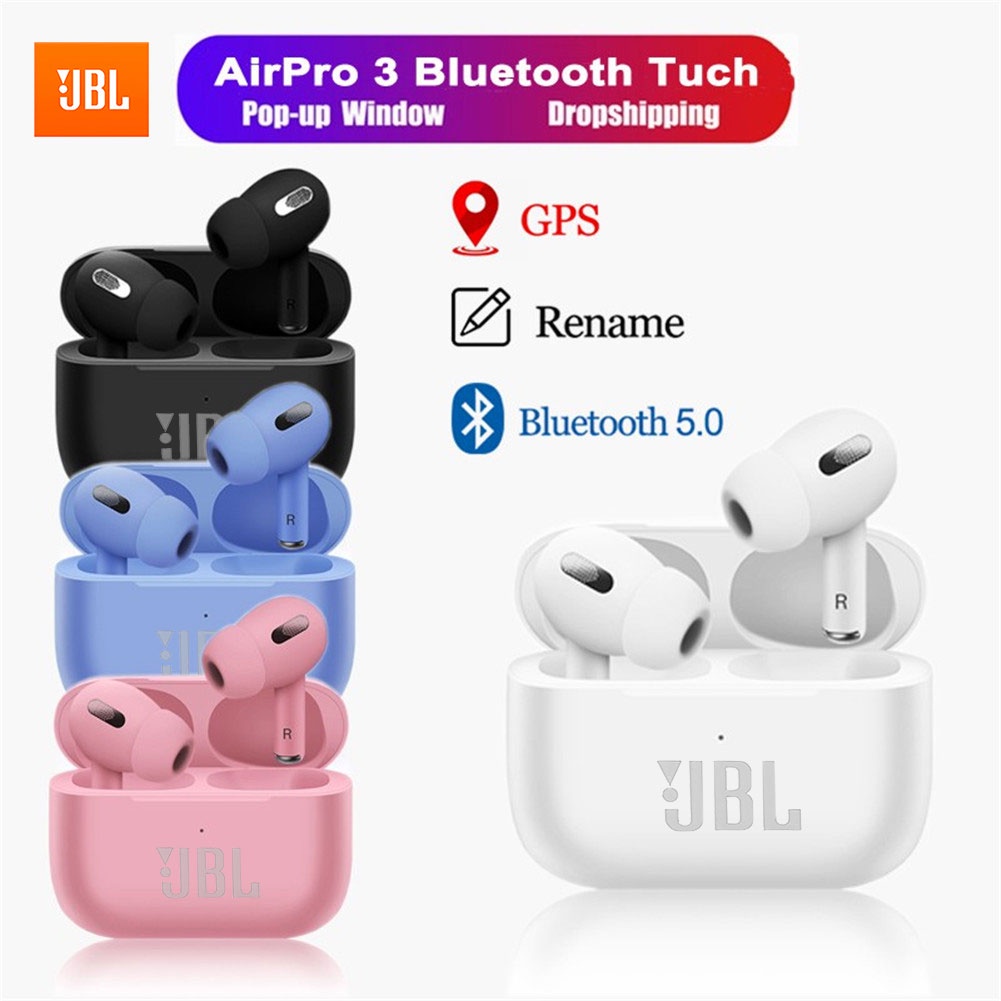 Estos auriculares tipo 'Airpod' de JBL incluyen una pantalla táctil en el  estuche de carga