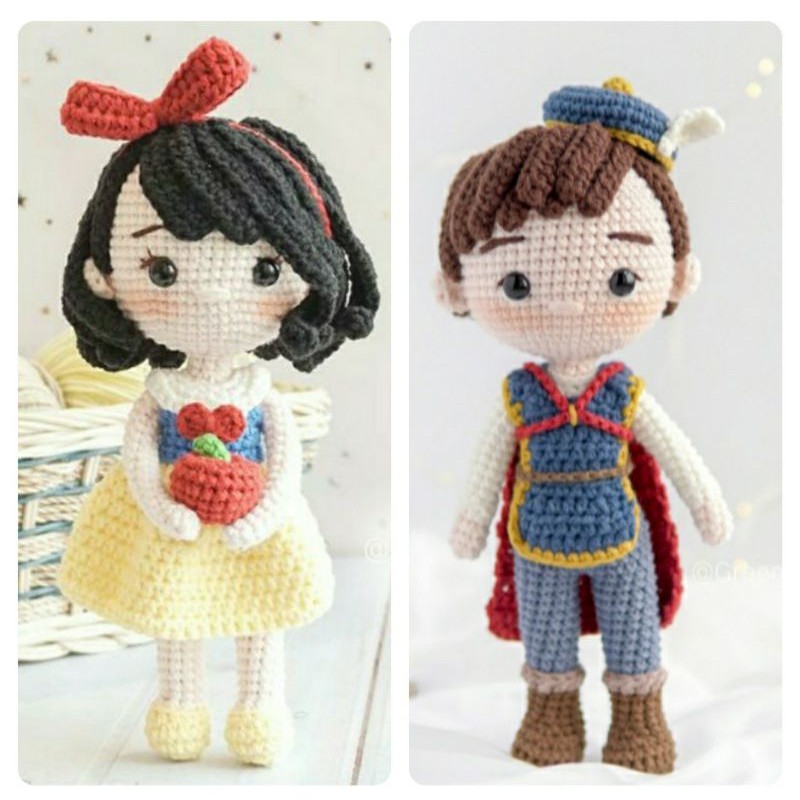 Amigurumi Blancanieves Y Principe Muneca De Punto