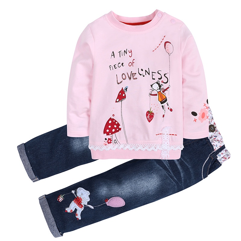 2 3 4 5 de edad conjuntos de ropa lindo dibujos animados de algodón top y jeans pequeña princesa traje de navidad fiesta regalos ropa de niños | México